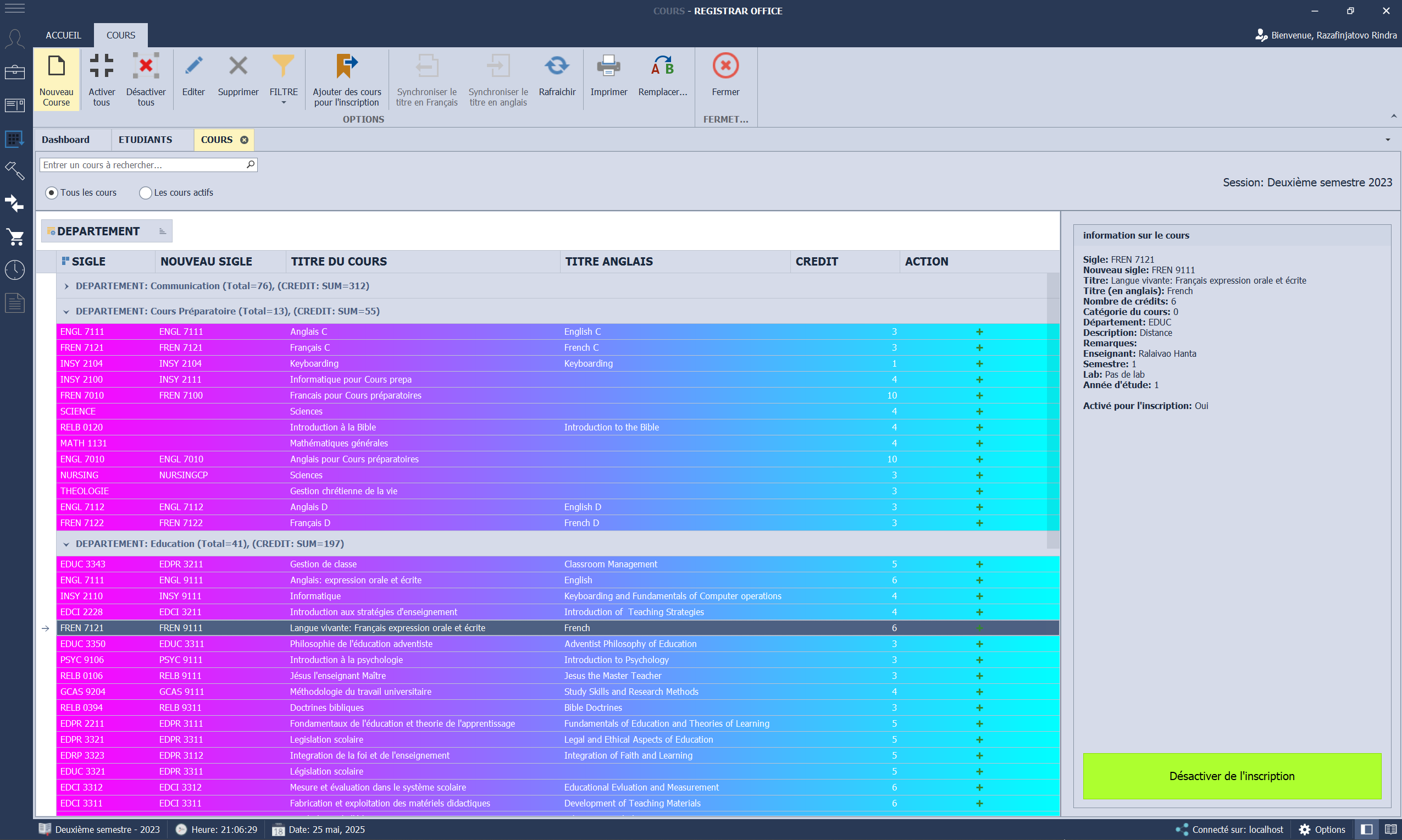 registraroffice Course Management